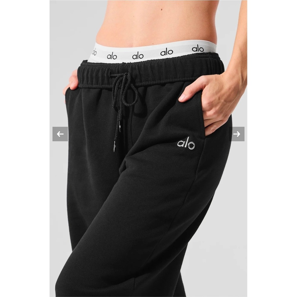 Alo Yoga Accolade Oversized Unisex Chrome Logo Atheleisure Streetfashion